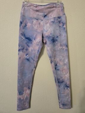 Zella Pink & Purple Tie-Dye Athletic Leggings